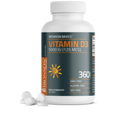 Bronson Vitamin D3 5000 IU bottle front for daily immune and muscle support.