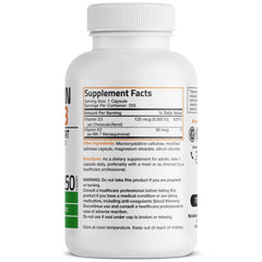 Bronson Vitamin K2 MK7 D3 capsules close-up highlighting easy-to-swallow formulation