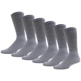 Brooklyn Socks big-tall diabetic cotton crew gray pack shot shows six-pair value set for all-day wear