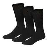 Brooklyn Socks big and tall diabetic crew socks in black, three-pack for all-day comfort.