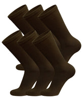 Brooklyn Socks diabetic crew in deep brown; easy on/off for swollen feet.