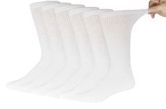 Brooklyn Socks diabetic crew sock white size 13-16, front view for everyday comfort.