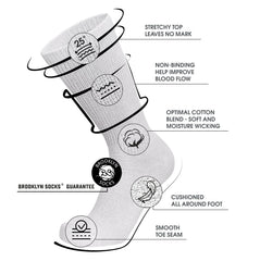 Brooklyn Socks diabetic crew sock over-ankle top for easy dressing