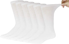 Brooklyn Socks diabetic crew socks in white six-pack for comfort and circulation.