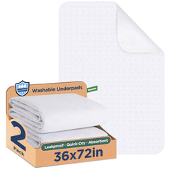 Brosive Washable Bed Pad front view, 36x72, protects bedding from spills.