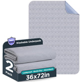 Brosive washable bed pad 36x72 grey laid flat, waterproof protection for beds and furniture.