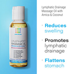 Close-up of Bruizex arnica-coconut oil texture for lymphatic massage.