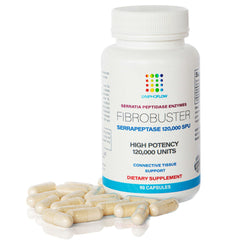 Bruizex FibroBuster bottle front view for post-surgery recovery support.