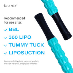 Bruizex roller near BBL area supporting lymph drainage