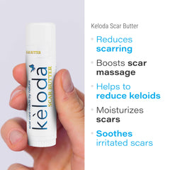 Bruizex scar-care butter-stick during application demonstrates easy massage