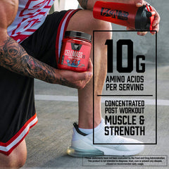 BSN CELLMASS 2.0 Arctic Berry powder dissolving in water for a refreshing shake.
