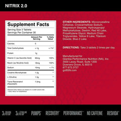BSN Nitrix 2.0 tablets close-up for convenient daily pumps and endurance