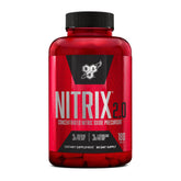 BSN NITRIX 2.0 bottle front view highlighting nitric oxide precursor for workouts