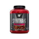 BSN SynthA-6 Edge chocolate milkshake packaging highlights premium protein blend for recovery.