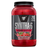 BSN SYNTHA-6 Edge strawberry milkshake bottle for post-workout protein boost.