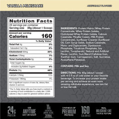 BSN SYNTHA-6 Edge vanilla milkshake glass highlights creamy texture and indulgent flavor cues.