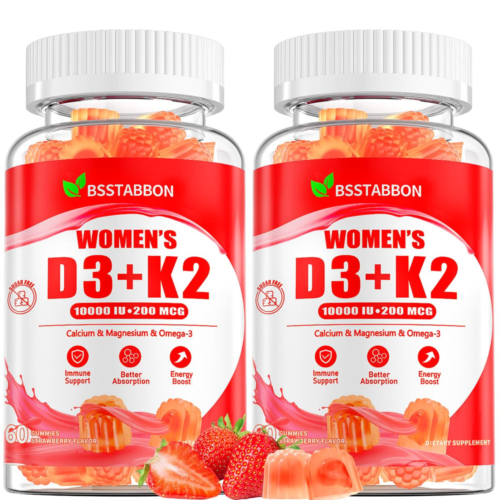 BSSTABBON D3 K2 gummies bottle for convenient daily energy support