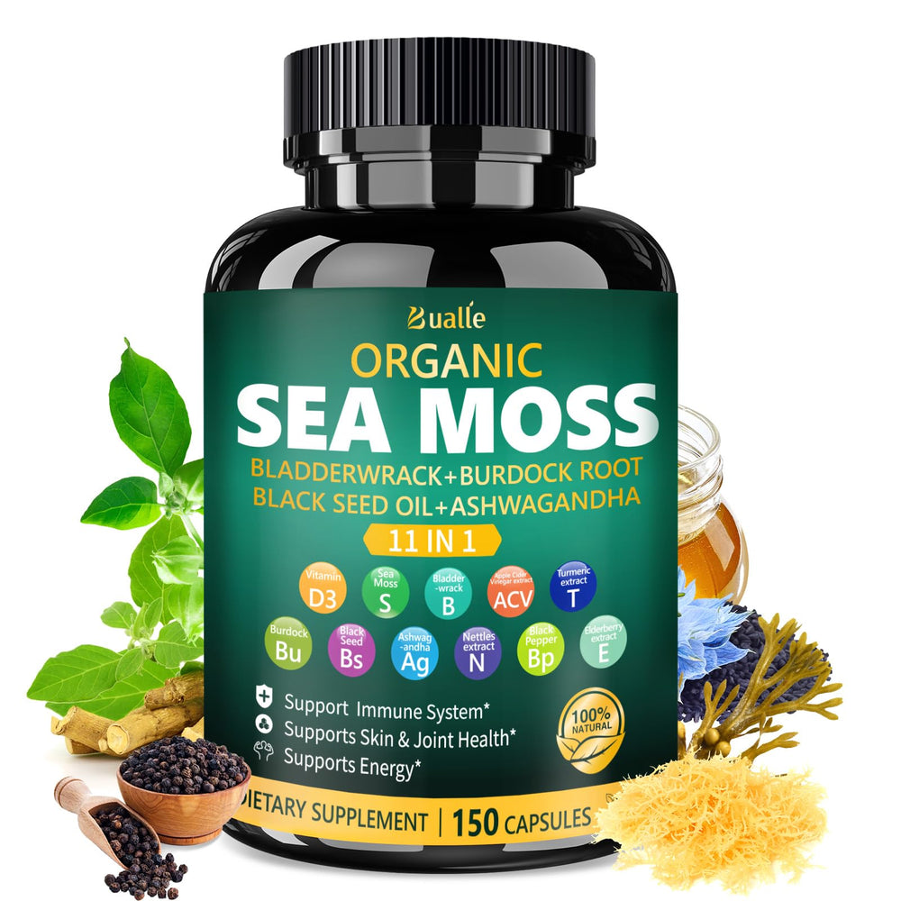 Bualle Irish Sea Moss Capsules bottle for daily wellness
