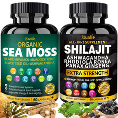 Bualle sea moss shilajit bundle bottle for daily vitality