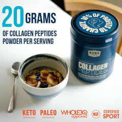 BUBS Naturals collagen peptides blended into a smoothie for skin support