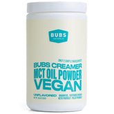 BUBS Naturals MCT Oil Powder bottle for clean energy and keto-friendly fuel.