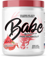 Bucked Up Babe Watermelon Splash powder jar for women with refreshing energy boost.