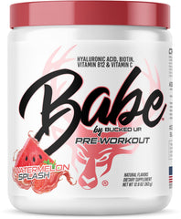 Bucked Up Babe Watermelon Splash powder jar for women with refreshing energy boost.