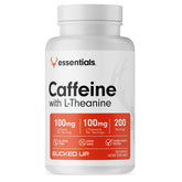 Bucked Up Caffeine with L-Theanine bottle showing balanced 1:1 dose for steady energy.