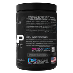 Bucked Up Pump-ocalypse scoop-dispense showing powder ready for workouts.