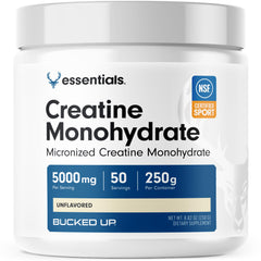 Bucked Up Pure Micronized Creatine bottle pour demonstrates easy mixing for workouts