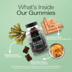 Bucklebury Sea Moss Gummies jar showcasing convenient vegan multivitamin for wellness