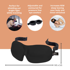 Bucky navy eye mask contoured foam design blocks light during travel