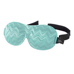 Bucky Ultralight Travel Eye Mask in Blue Ice blocks light for restful travel.