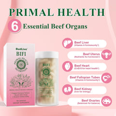 BudLive Beef Organ Kidney capsules; supports energy and focus.