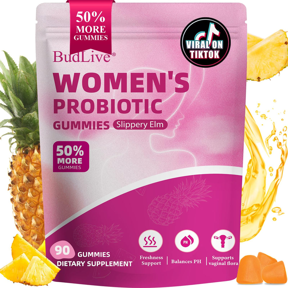 BudLive Vaginal Probiotics Gummies packaging for convenient daily use.