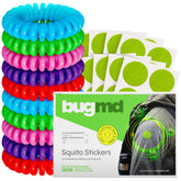 BugMD Squito Sticker on hat for skin-free protection outdoors
