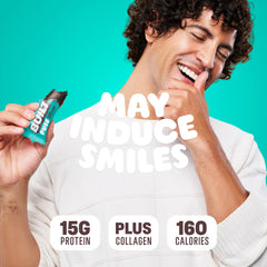 Built Bar Puff Cookie Dough Chunk bite reveals soft, cookie-dough texture.