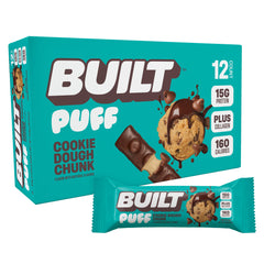 Built Bar Puff Cookie Dough Chunk pack for on-the-go protein snack.