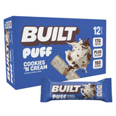 Built Bar Puffs Cookies-N-Cream Puff wrap shows a protein-packed snack after workouts