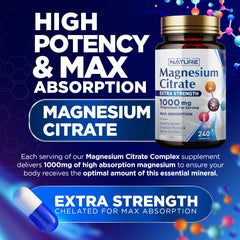 Built By Nature magnesium citrate capsules close-up for easy daily intake.
