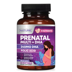 Built by Nature Prenatal DHA softgels closeup highlighting omega-3 brain support.