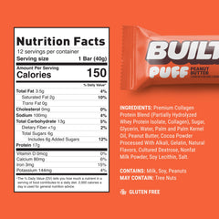 Built Bar Puffs with chocolate coating and smooth texture