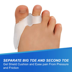 Bukihome bunion cushion with toe spacer promotes toe separation.
