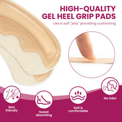 Bukihome heel pad in-shoe worn demonstrates secure placement during movement