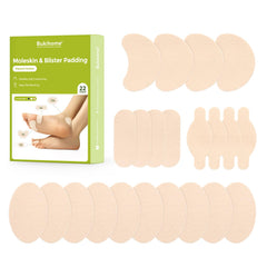 Bukihome Moleskin adhesive pads pack with 11 sheets and 4 shapes for daily blister protection