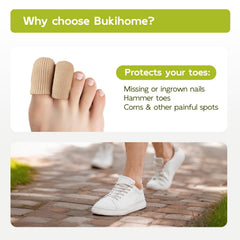 Bukihome medium toe protector cap on toe closeup 1
