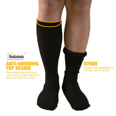 Bulinlulu extra wide socks with thick footbed for all-day comfort.