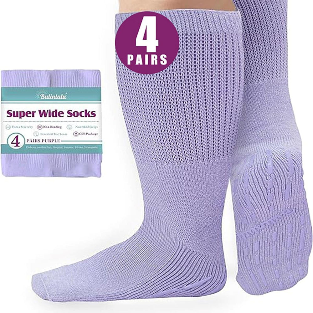 Bulinlulu extra-width socks with top stretch for swollen feet and roomy comfort.