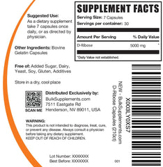 Serving-size capsules highlight 5,000 mg dose for daily energy planning.