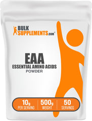 BulkSupplements Essential Amino Acids powder bottle for daily training support.